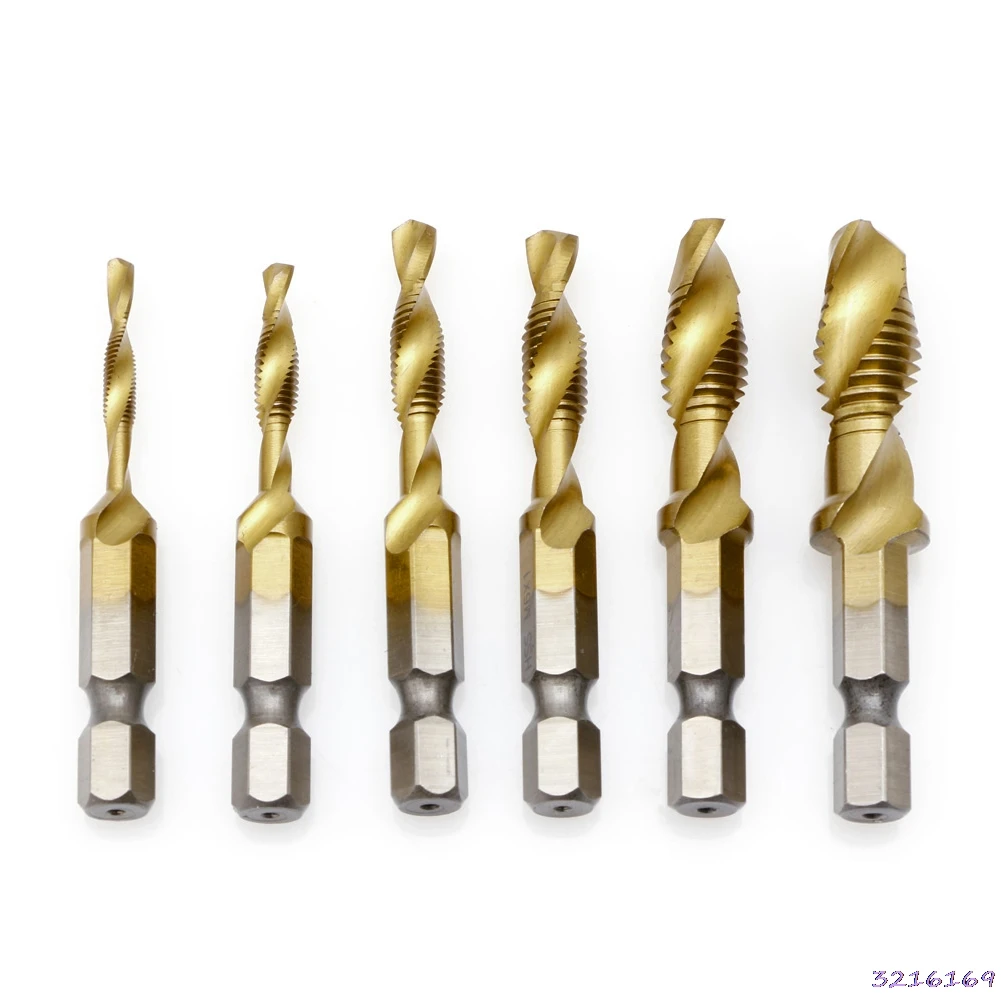 1 Set Hex Shank M3-M10 Titanium Plated HSS Hand Screw Thread Metric Tap Drill Bits
1 Set Hex Shank M3-M10 Titanium Plated HSS Hand Screw Thread Metric Tap Drill Bits