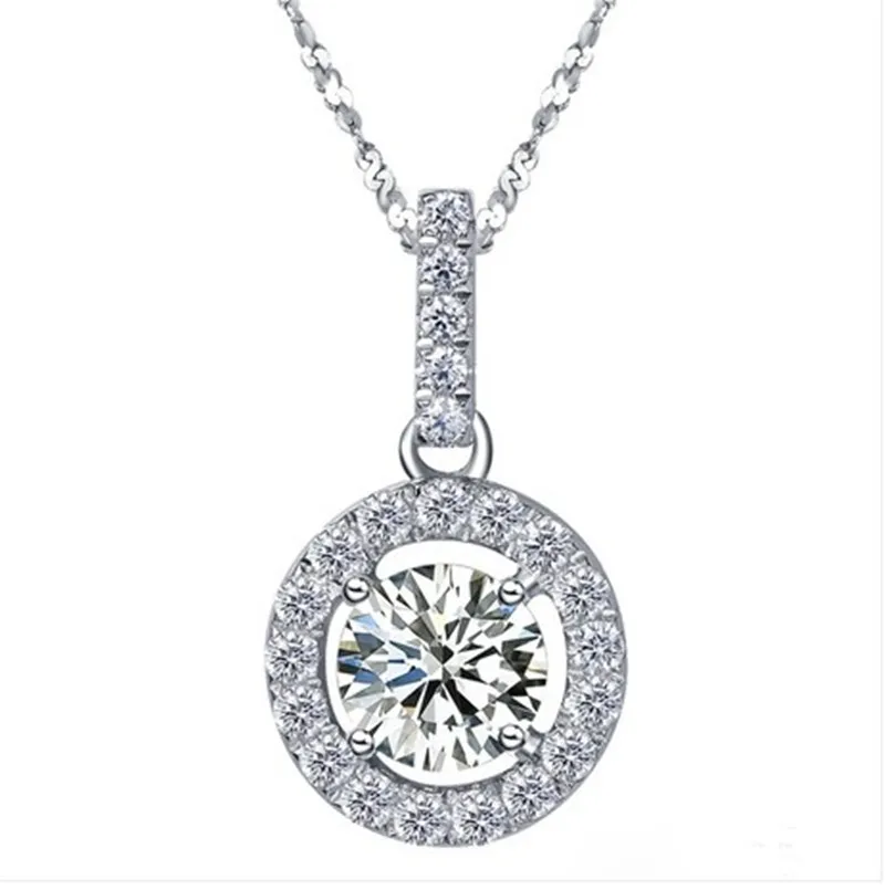 Elegant 1CTW 6.5mm G-H Moissanite Diamond Pendant TEST POSITIVE WARRANTY 925 Sterling Silver Necklace | Украшения и аксессуары