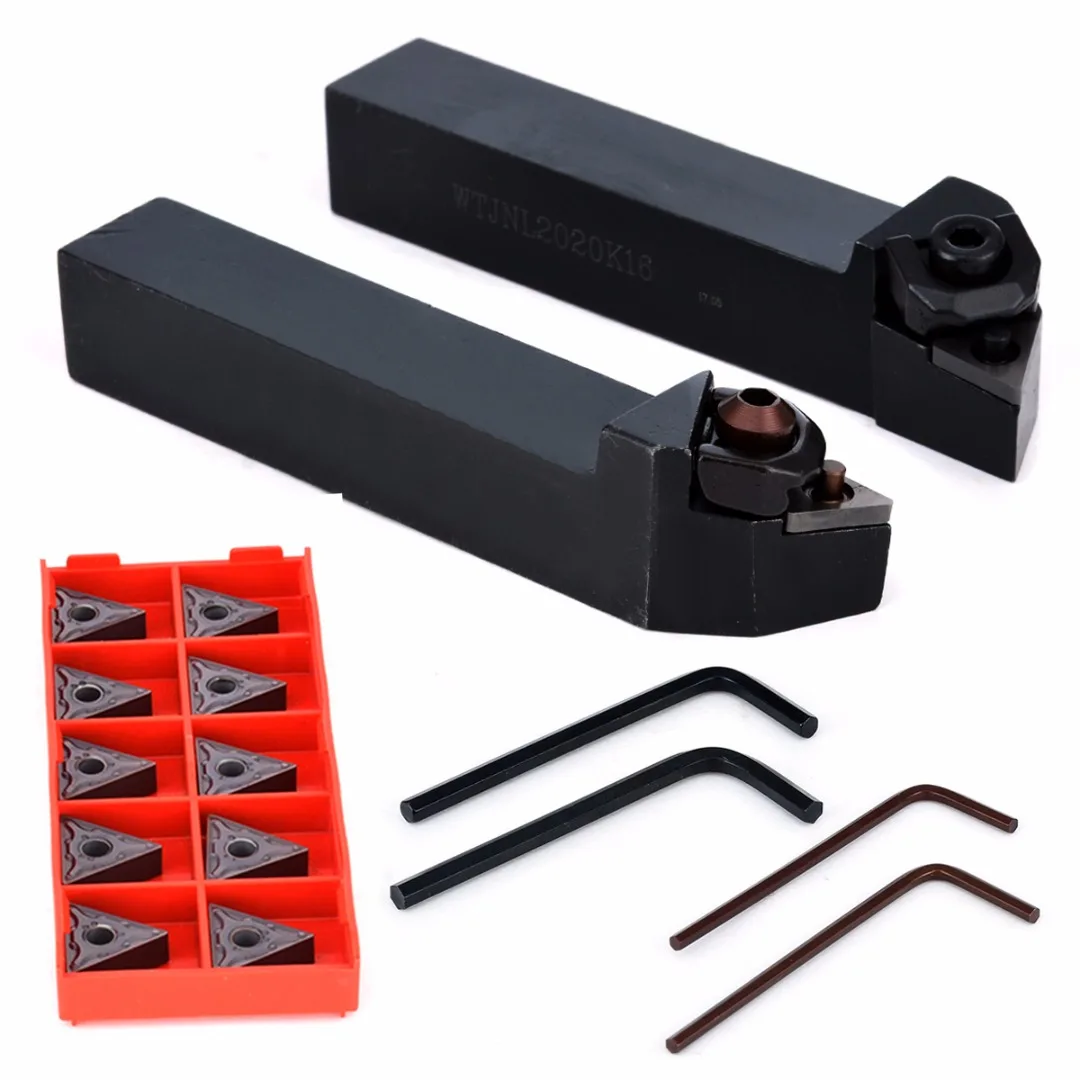 2Pcs Boring Bar WTJNR2020K16/WTJNL2020K16 Turning Tool Holders + 10Pcs TNMG160408-HS Durable Carbide Inserts + 4Pcs Wrenches
2Pcs Boring Bar WTJNR2020K16/WTJNL2020K16 Turning Tool Holders + 10Pcs TNMG160408-HS Durable Carbide Inserts + 4Pcs Wrenches