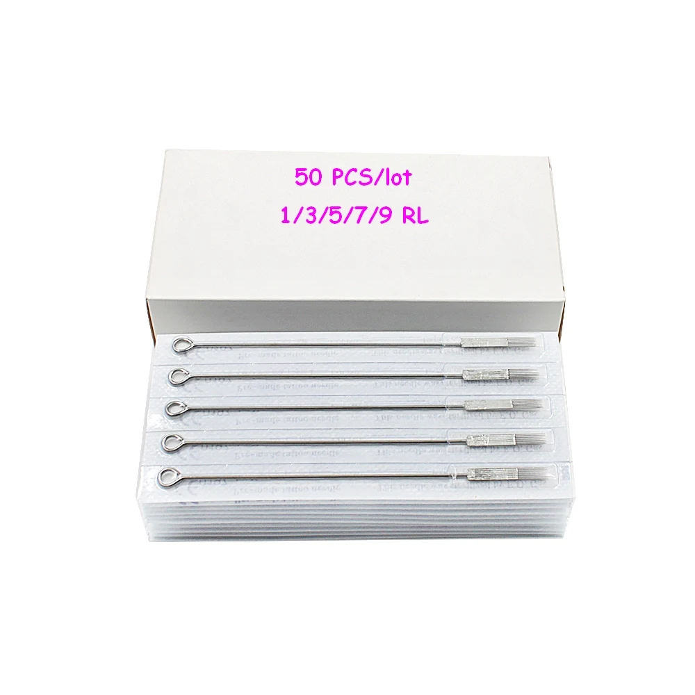 50PCS/Pack 1/3/5/7/9 RL Mixed Lot Disposable Sterile 316 Stainless Steel Round Liner Tattoo Needles for Tattoo Machine Grips
50PCS/Pack 1/3/5/7/9 RL Mixed Lot Disposable Sterile 316 Stainless Steel Round Liner Tattoo Needles for Tattoo Machine Grips