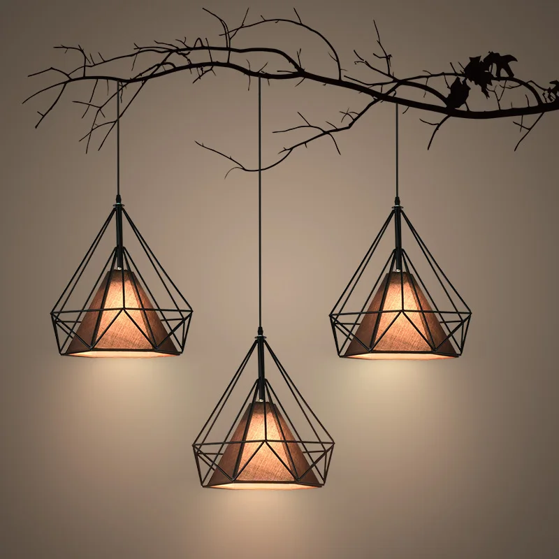Nordic iron art diamond pyramid pendant light bar restaurant dining room droplight E27
Nordic iron art diamond pyramid pendant light bar restaurant dining room droplight E27
