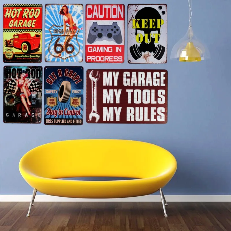 Hot Rod Garage Tin Signs Tool Rules Motor Oil Metal Plate Garage Wall Bar Home Art Decor Vintage Iron Poster Cuadros A-3030
Hot Rod Garage Tin Signs Tool Rules Motor Oil Metal Plate Garage Wall Bar Home Art Decor Vintage Iron Poster Cuadros A-3030