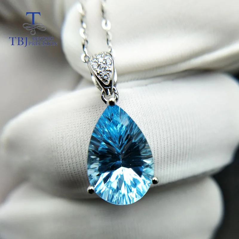 TBJ,Big shiny pendant with natural sky blue topaz concave cut in 925 sterling silver fine jewelry for women & girl with gift box
TBJ,Big shiny pendant with natural sky blue topaz concave cut in 925 sterling silver fine jewelry for women & girl with gift box