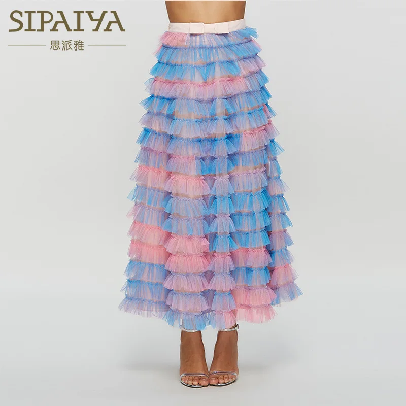 Mesh Skirt For Women High Waist Elastic Bow Ruffles Patchwork Summer Maxi Skirts 2018 Female Fashion Sweet Clothing
Mesh Skirt For Women High Waist Elastic Bow Ruffles Patchwork Summer Maxi Skirts 2018 Female Fashion Sweet Clothing