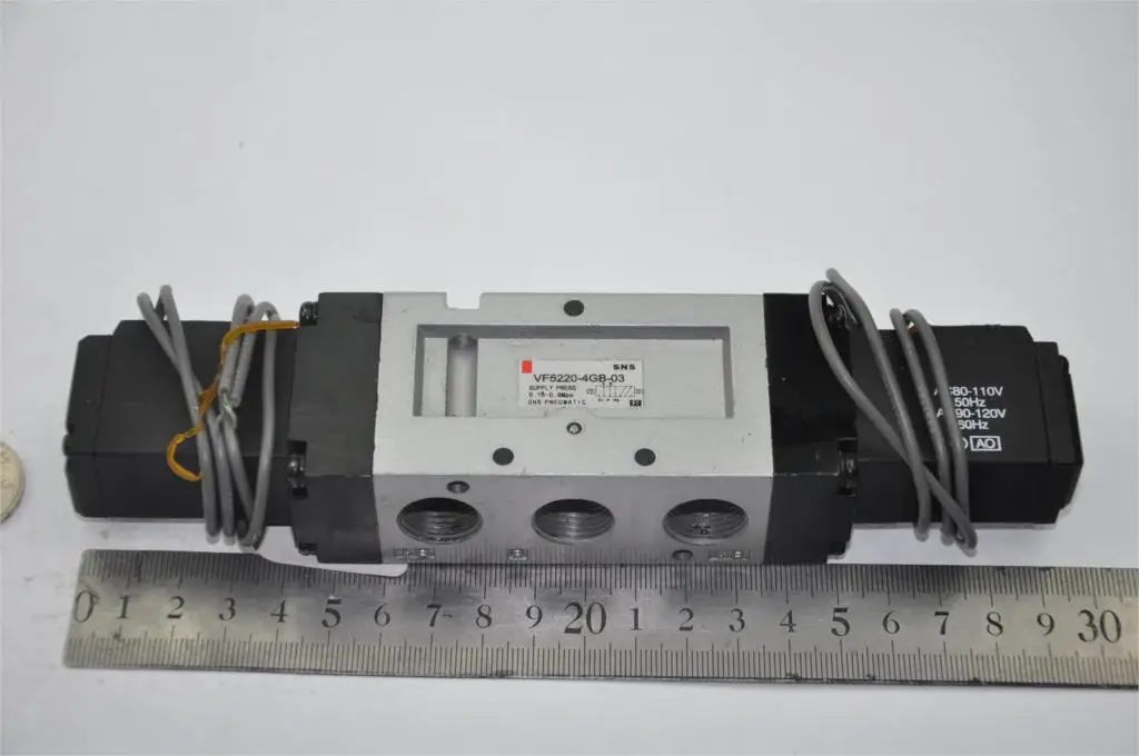 

Solenoid magenetically air pneumatic valve VF5220-4GB-03 3/8"BSPT SMC type AC220V 2/5WAY cable outgoing directly double coil
