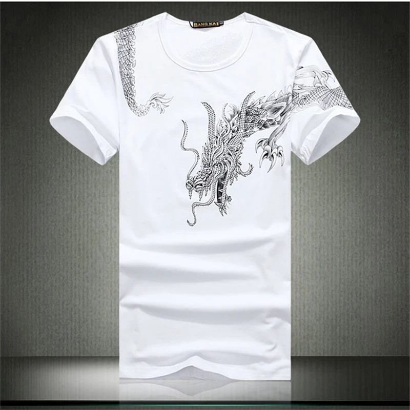 Chinese style rhinestone dragon totem pattern short-sleeved t shirt Summer 2018 New high-quality cotton luxury t shirt men M-4XL
Chinese style rhinestone dragon totem pattern short-sleeved t shirt Summer 2018 New high-quality cotton luxury t shirt men M-4XL