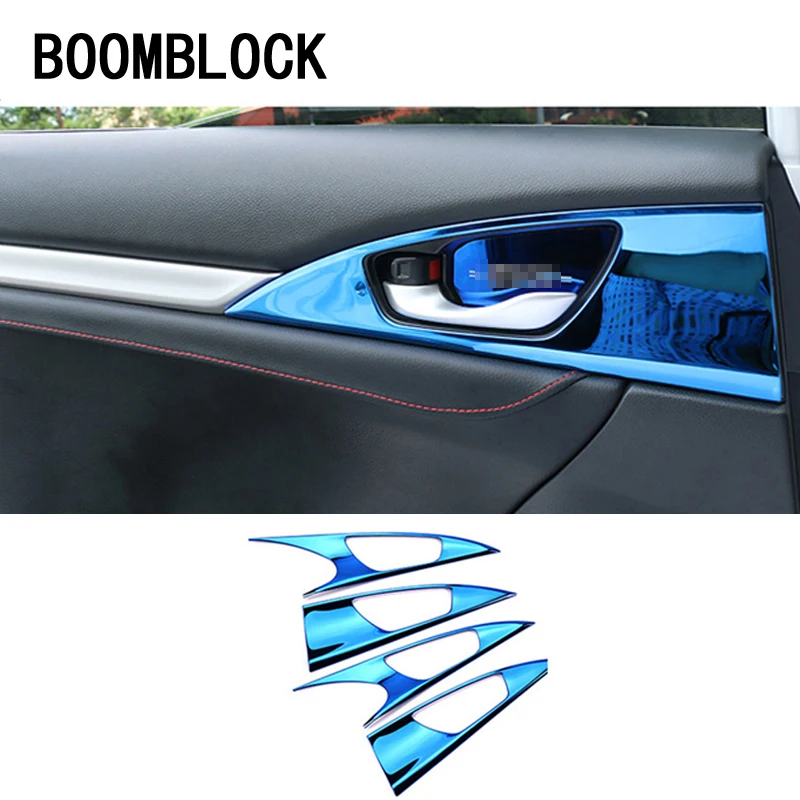 Авто Стайлинг наклейки из нержавеющей стали для Honda Civic 2018 2019 2016 2017 10th дверная