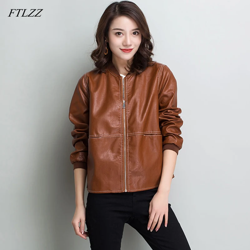 FTLZZ New Women Casual Pu Leather Jacket Autumn Winter Basic Black Faux Leather Coat Lady Zipper Short Motorcycle Jackets
FTLZZ New Women Casual Pu Leather Jacket Autumn Winter Basic Black Faux Leather Coat Lady Zipper Short Motorcycle Jackets