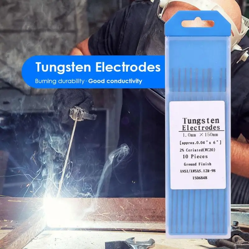 10pcs/set WC20 Tungsten Electrode Welding Rods for Tig Welding Machine 1.0 1.6 2.0 2.4 3.0 3.2x150mm
10pcs/set WC20 Tungsten Electrode Welding Rods for Tig Welding Machine 1.0 1.6 2.0 2.4 3.0 3.2x150mm