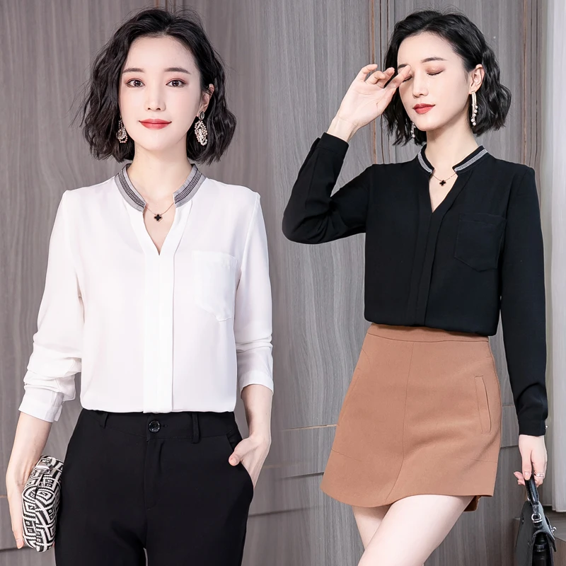 2019 spring office Lady chiffon shirt women top and chiffon blouse fashion V-neck long sleeve slim solid color women top 2646 50
2019 spring office Lady chiffon shirt women top and chiffon blouse fashion V-neck long sleeve slim solid color women top 2646 50