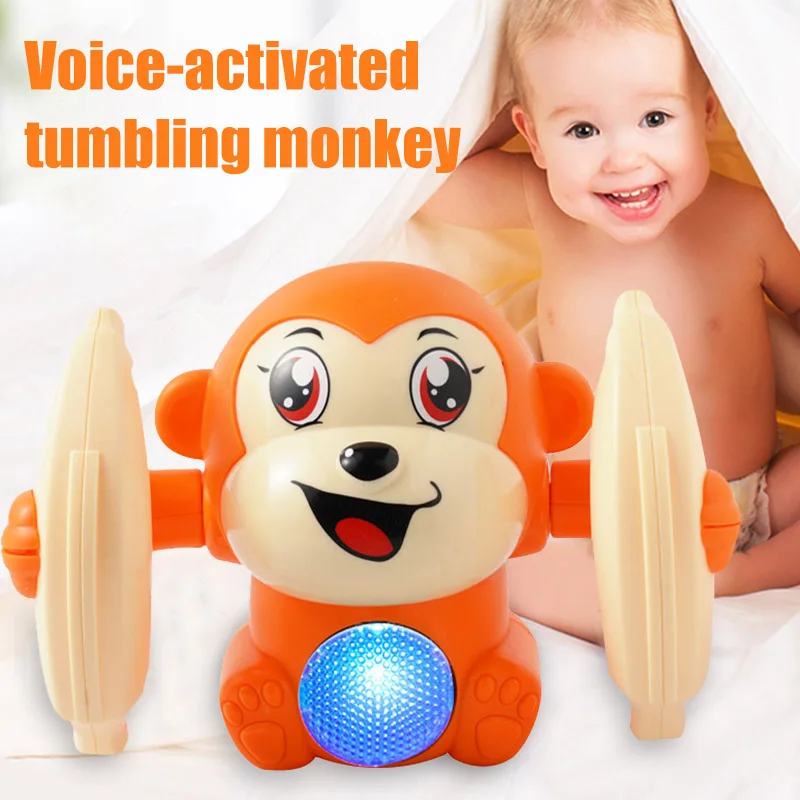 Детский голосовой контроль подвижная Маленькая обезьяна игрушка ходьба Поющая