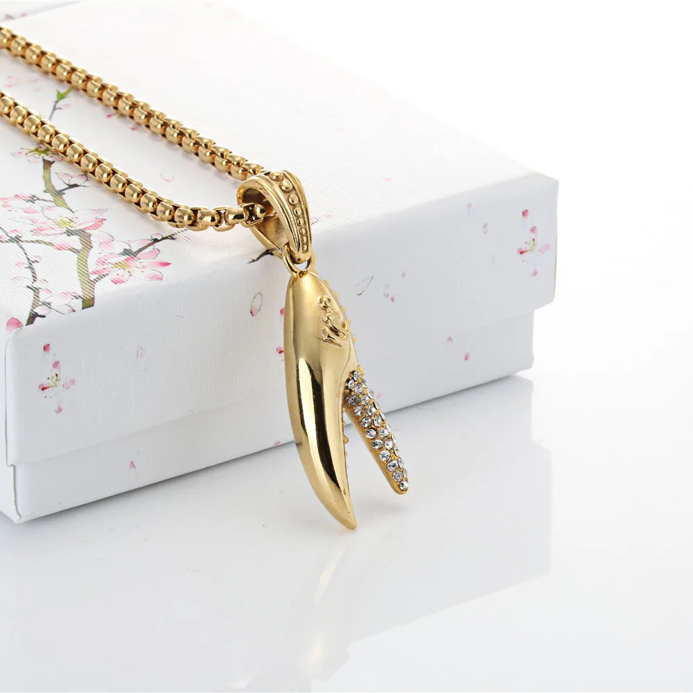 European and American titanium steel crab clip pendant crowe men and women fashion stainless steel crystal necklace gothic acces
European and American titanium steel crab clip pendant crowe men and women fashion stainless steel crystal necklace gothic acces