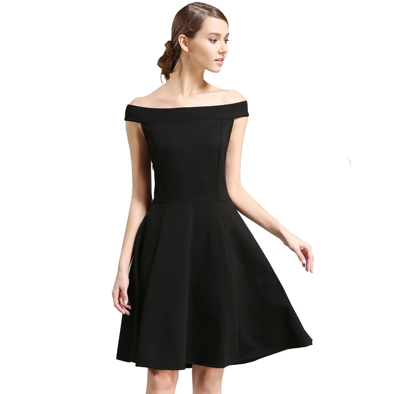 Женское плиссированное платье качели с открытыми плечами|skater dress|fit and flaredress dress |