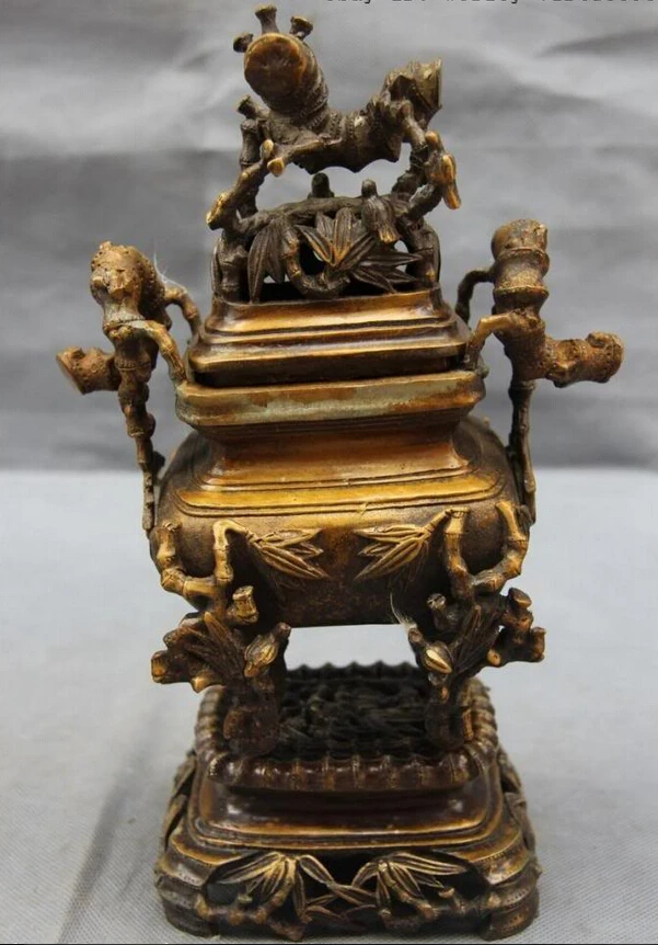 song voge gem S0795 China Folk Elegant Copper Bronze Bamboo pole aromatherapy incense burner Censer 
song voge gem S0795 China Folk Elegant Copper Bronze Bamboo pole aromatherapy incense burner Censer