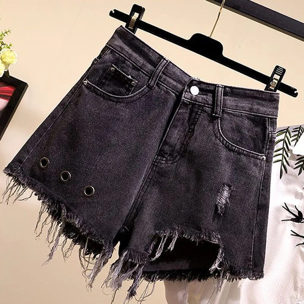 Women Plus Size Denim Shorts Solid Pocket Hole Jeans Shorts Black Wide Leg Casual Sexy Summer Booty Shorts
Women Plus Size Denim Shorts Solid Pocket Hole Jeans Shorts Black Wide Leg Casual Sexy Summer Booty Shorts