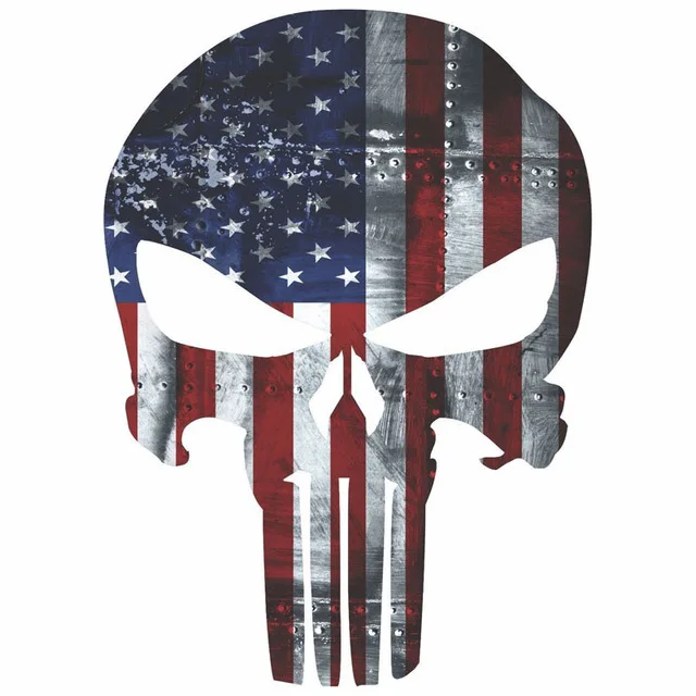 Yawlooc 3D Sticker 15x11CM Punisher Skull Reflective Personalized Car Stickers Motorcycle Decals 12 Style | Автомобили и