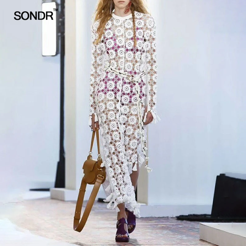 SONDR Ankle Length Lace Dresses Female Long Sleeve Hollow Out Evening Party Dress For Women Spring Autumn 2019 Fashion
SONDR Ankle Length Lace Dresses Female Long Sleeve Hollow Out Evening Party Dress For Women Spring Autumn 2019 Fashion