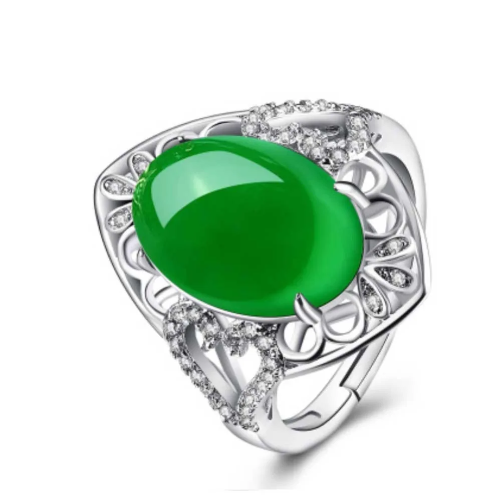 Real Natural Green Chalcedony Ring Solid 925 Sterling Silver For Woman Big Jades Rings Fine Jewelry
Real Natural Green Chalcedony Ring Solid 925 Sterling Silver For Woman Big Jades Rings Fine Jewelry