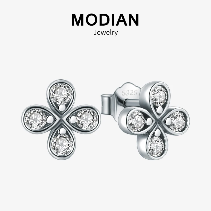 Modian Hot Sale 100% 925 Sterling Silver Vintage Flower Clover Stud Earrings For Women European Fashion Luxury Brand Jewelry
Modian Hot Sale 100% 925 Sterling Silver Vintage Flower Clover Stud Earrings For Women European Fashion Luxury Brand Jewelry