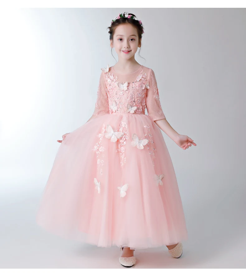 Pink Lace Flower Girl Wedding Dress Beaded Appliques Long Party Princess Birthday Dress Half Sleeve Kids First Communion Gown
Pink Lace Flower Girl Wedding Dress Beaded Appliques Long Party Princess Birthday Dress Half Sleeve Kids First Communion Gown