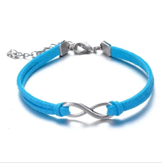 1pcs infinity handmade bracelet Vintage Antique Silver Charms Infinity Bangles Leather Bracelet 6450-6455 | Украшения и