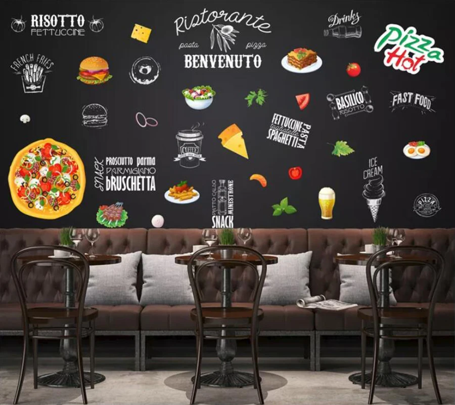 Decorative wallpaper Modern Simple Western Restaurant Pizza Cuisine Blackboard Tools Mural Background Wall
Decorative wallpaper Modern Simple Western Restaurant Pizza Cuisine Blackboard Tools Mural Background Wall