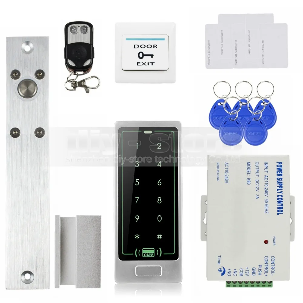 DIYSECUR Remote Control Electric Bolt Lock RFID Touch Reader Password Keypad Door Access Control Security System Kit
DIYSECUR Remote Control Electric Bolt Lock RFID Touch Reader Password Keypad Door Access Control Security System Kit