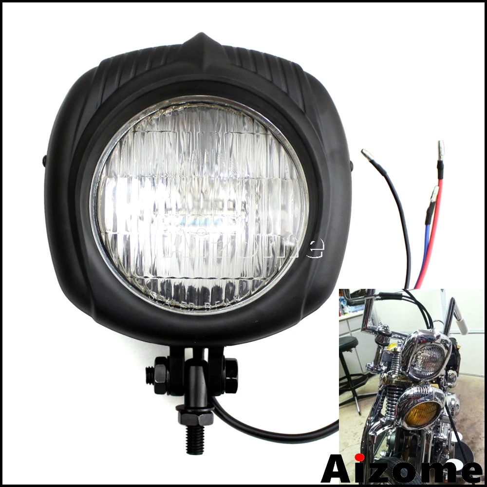 

Motorcycle Aluminum 4" Front Vintage Head Lights Headlamp Hi/Lo Beam Bobber Headlight For Harley Dyna Sportster Touring Chopper