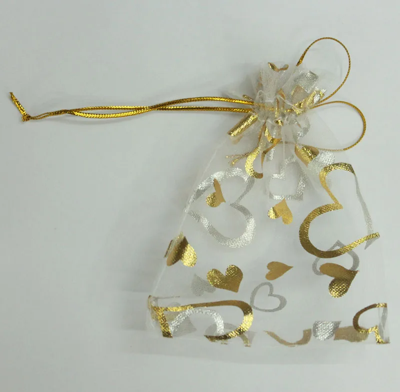 ALY Wholesale 100pcs/lot 9x12cm Heart Gold Bronzing Organza Bags White Jewelry Packaging Bags Wedding Favor Gift Candy Pouches
ALY Wholesale 100pcs/lot 9x12cm Heart Gold Bronzing Organza Bags White Jewelry Packaging Bags Wedding Favor Gift Candy Pouches