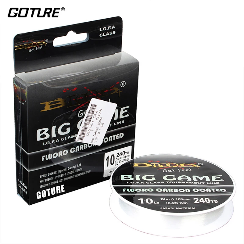 Goture BIG GAME Leader Fluorocarbon Coated Fishing Line 5# 6# 7# 330YD Fishing Cord Transparent Carbon Fiber Fluorocarbon Line
Goture BIG GAME Leader Fluorocarbon Coated Fishing Line 5# 6# 7# 330YD Fishing Cord Transparent Carbon Fiber Fluorocarbon Line