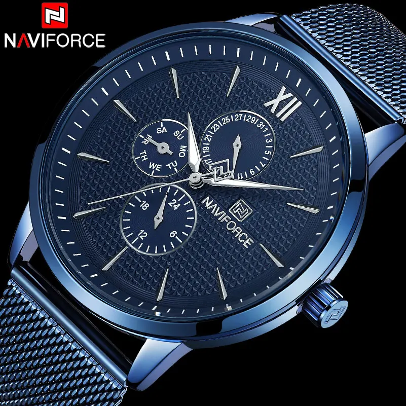 NAVIFORCE Men Watch Top Brand Stainless Steel Quartz Watches Mens Waterproof Sport Watch 24 Hour Date Clock Relogio Masculino
NAVIFORCE Men Watch Top Brand Stainless Steel Quartz Watches Mens Waterproof Sport Watch 24 Hour Date Clock Relogio Masculino
