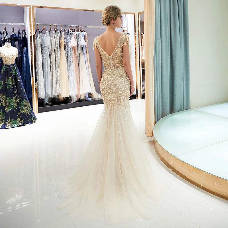 SHAMAI Elegant Evening Dress Women Long Floor Length Mermaid Evening Dresses 2020 New Backless Lace Up Wedding Party Gown
SHAMAI Elegant Evening Dress Women Long Floor Length Mermaid Evening Dresses 2020 New Backless Lace Up Wedding Party Gown