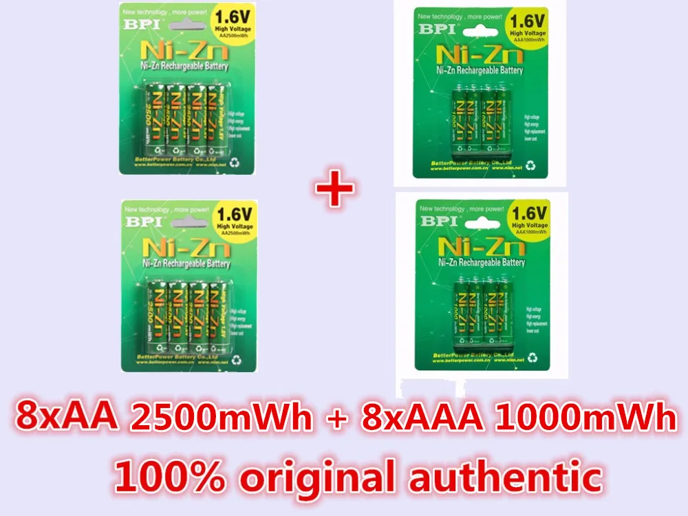 2Pack/8Pcs BPI 1.6V 2500mWh AA Rechargeable Battery and 2Pack/8Pcs 1000mWh AAA Rechargeable Batteries
2Pack/8Pcs BPI 1.6V 2500mWh AA Rechargeable Battery and 2Pack/8Pcs 1000mWh AAA Rechargeable Batteries