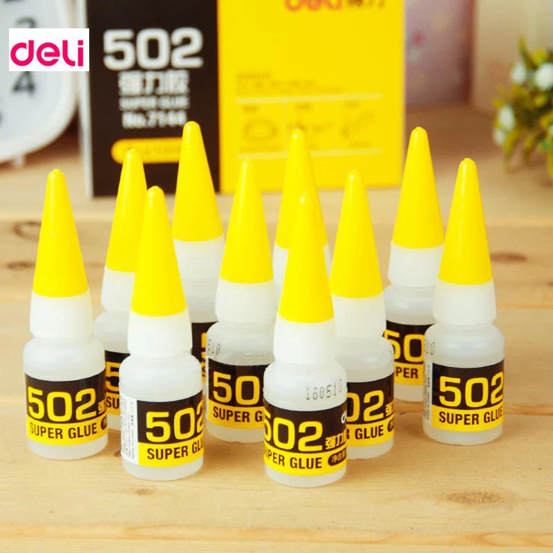 Deli 1 шт. 502 супер клей мгновенный быстросохнущий кожа резина металл дерево пластик