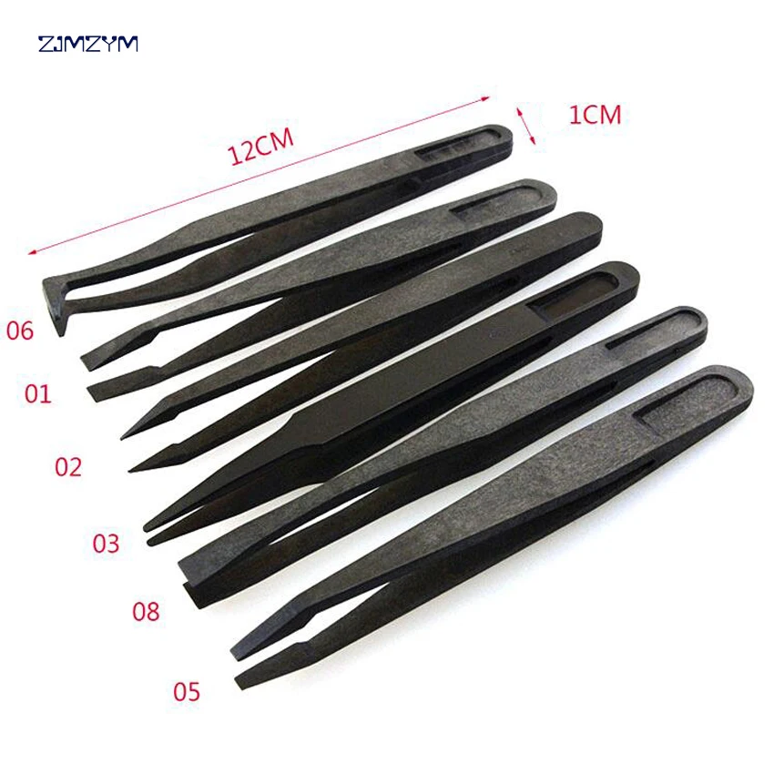 Multifunction Black New Portable Straight Bend Anti-static Plastic Tweezer Heat Resistant Repair Tool Pointed,flat,elbow head
Multifunction Black New Portable Straight Bend Anti-static Plastic Tweezer Heat Resistant Repair Tool Pointed,flat,elbow head