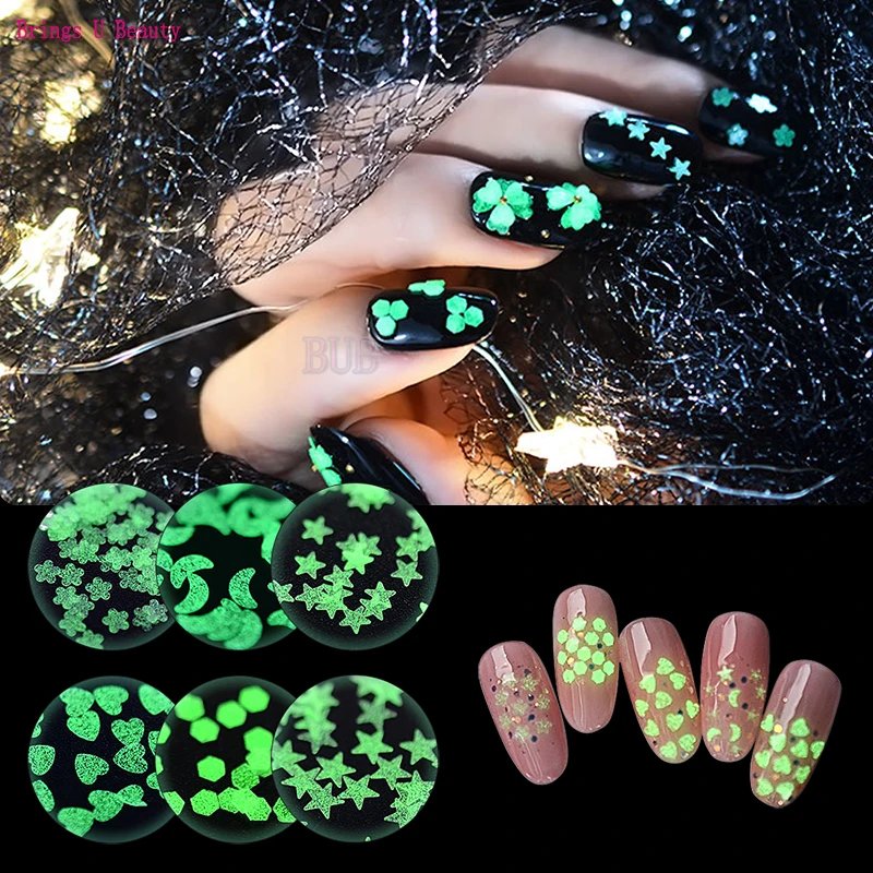 1 Box Luminous Sequins Nail Art Decoration DIY Glitter Noctilucent Nails Tools Glow In The Dark Plastic Moon Star Heart-Shape
1 Box Luminous Sequins Nail Art Decoration DIY Glitter Noctilucent Nails Tools Glow In The Dark Plastic Moon Star Heart-Shape