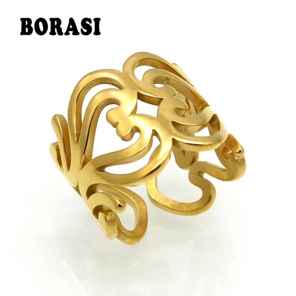BORASI Brand Stainless Steel Gold Color Love Knot Hollow Heart Ring Anniversary Promise Ring For Women Fashion Jewelry Gift
BORASI Brand Stainless Steel Gold Color Love Knot Hollow Heart Ring Anniversary Promise Ring For Women Fashion Jewelry Gift