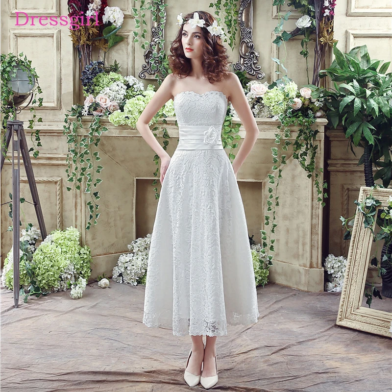 Lace Vestido De Noiva Beach Wedding Dresses A-line Sweetheart Tea Length Cheap Boho Short Wedding Gown Bridal Dresses
Lace Vestido De Noiva Beach Wedding Dresses A-line Sweetheart Tea Length Cheap Boho Short Wedding Gown Bridal Dresses