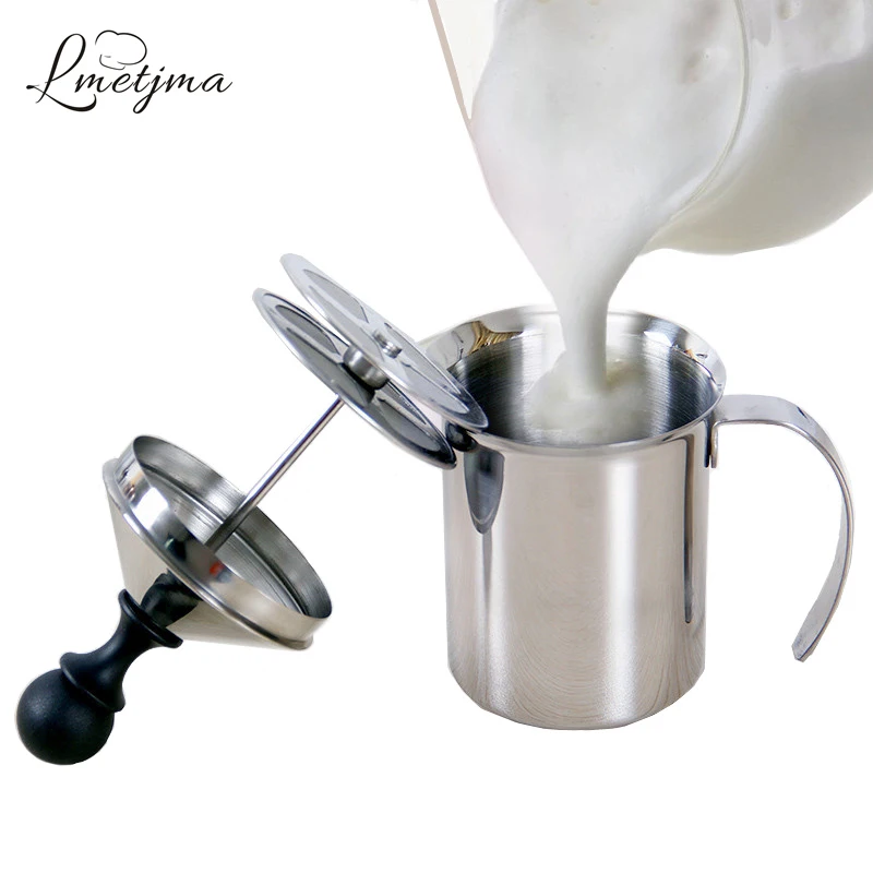 LMETJMA 400ML Stainless Steel Milk Frother Foamer Coffee Milk Frother Cappuccino Manual Coffee Milk Foamer Coffee Tool KCBII0115
LMETJMA 400ML Stainless Steel Milk Frother Foamer Coffee Milk Frother Cappuccino Manual Coffee Milk Foamer Coffee Tool KCBII0115