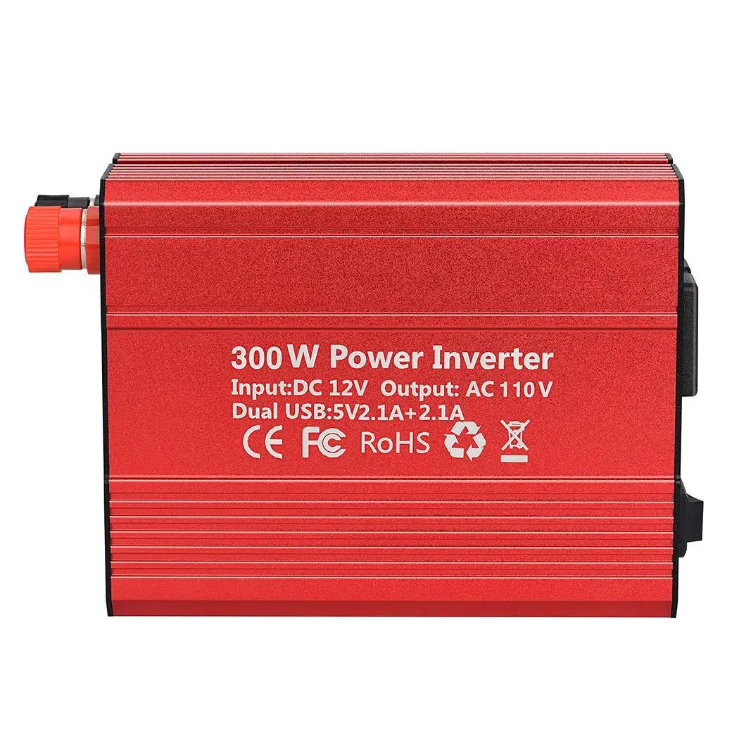 300 Вт автомобильный инвертор питания DC12V к AC110V/220 В двойной USB преобразователь