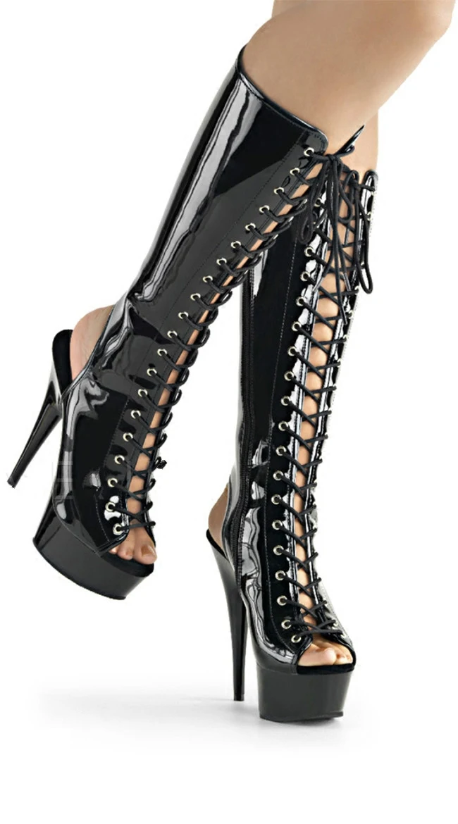 Hot Sale Patent Leather Spring Autumn Cross tied Woman long boots platform heel peep toe Women knee-high boots female shoes
Hot Sale Patent Leather Spring Autumn Cross tied Woman long boots platform heel peep toe Women knee-high boots female shoes