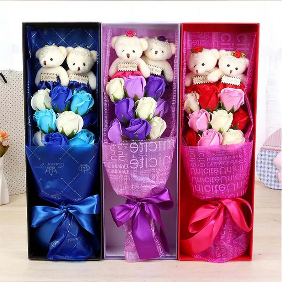 New Creative Holding a bear and a rose bouquet soap hand holding a peanut birthday Valentine 's Day wedding bouquet flower gift
New Creative Holding a bear and a rose bouquet soap hand holding a peanut birthday Valentine 's Day wedding bouquet flower gift