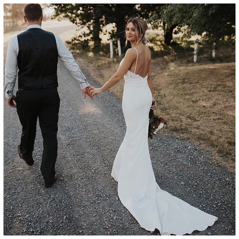 Smileven Mermaid Wedding Dress Spaghetti Straps Sleeveless Lace Top Beach Bride Dresses Train Elegant Wedding Bridal Gowns 2019
Smileven Mermaid Wedding Dress Spaghetti Straps Sleeveless Lace Top Beach Bride Dresses Train Elegant Wedding Bridal Gowns 2019