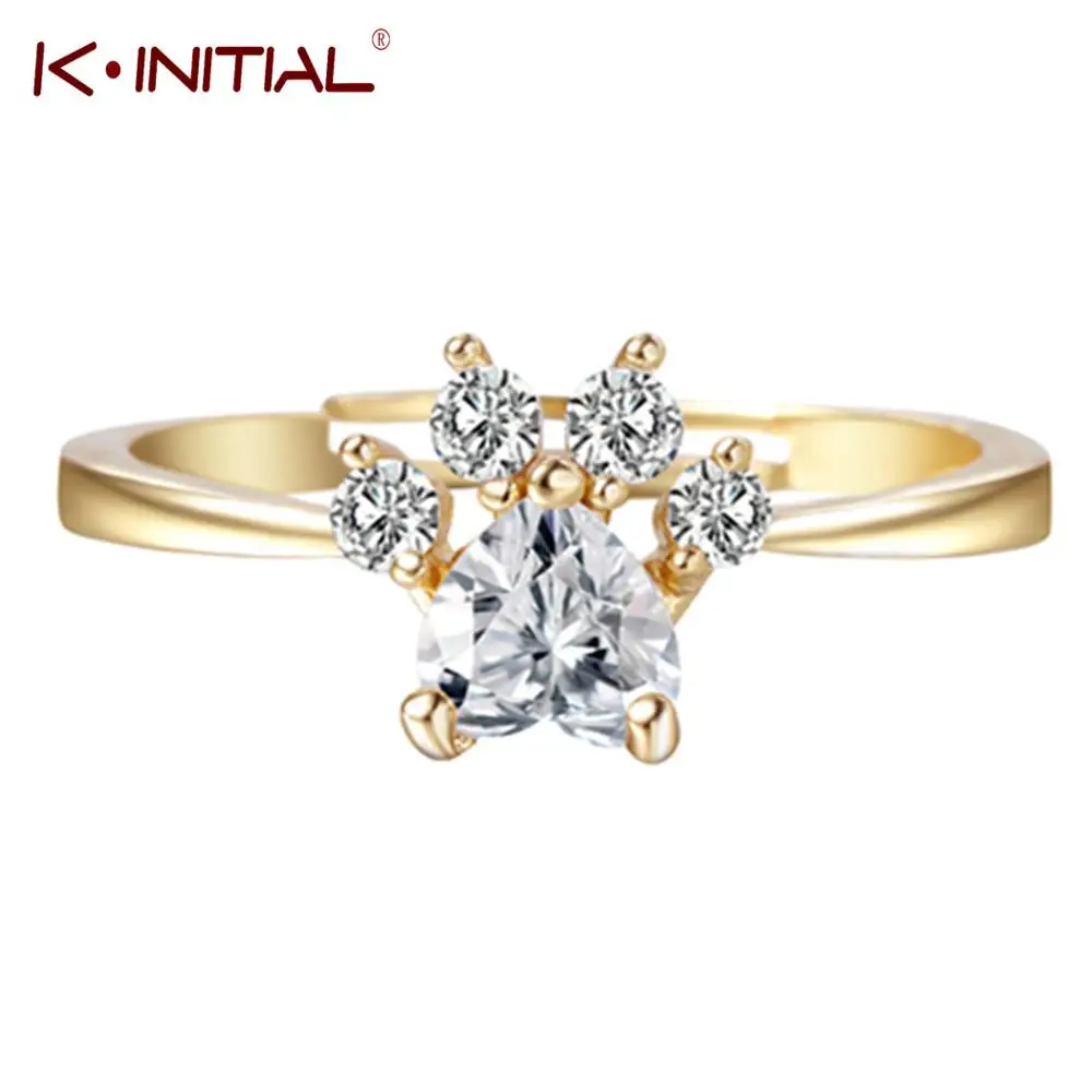 Kinitial Cute Animal Bear Paw Cat Claw Adjustable Ring White Crystal CZ Love Rings for Women Wedding Gifts Gold Jewelry
Kinitial Cute Animal Bear Paw Cat Claw Adjustable Ring White Crystal CZ Love Rings for Women Wedding Gifts Gold Jewelry