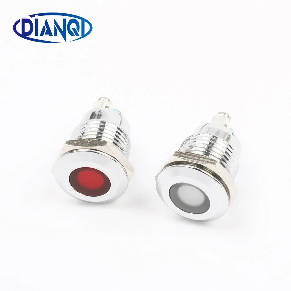 LED Metal Indicator light Flat 12mm waterproof Signal lamp LIGHT 3V 6V 12V 24V 220V screw connect red yellow blue 12ZSD.DM.L
LED Metal Indicator light Flat 12mm waterproof Signal lamp LIGHT 3V 6V 12V 24V 220V screw connect red yellow blue 12ZSD.DM.L