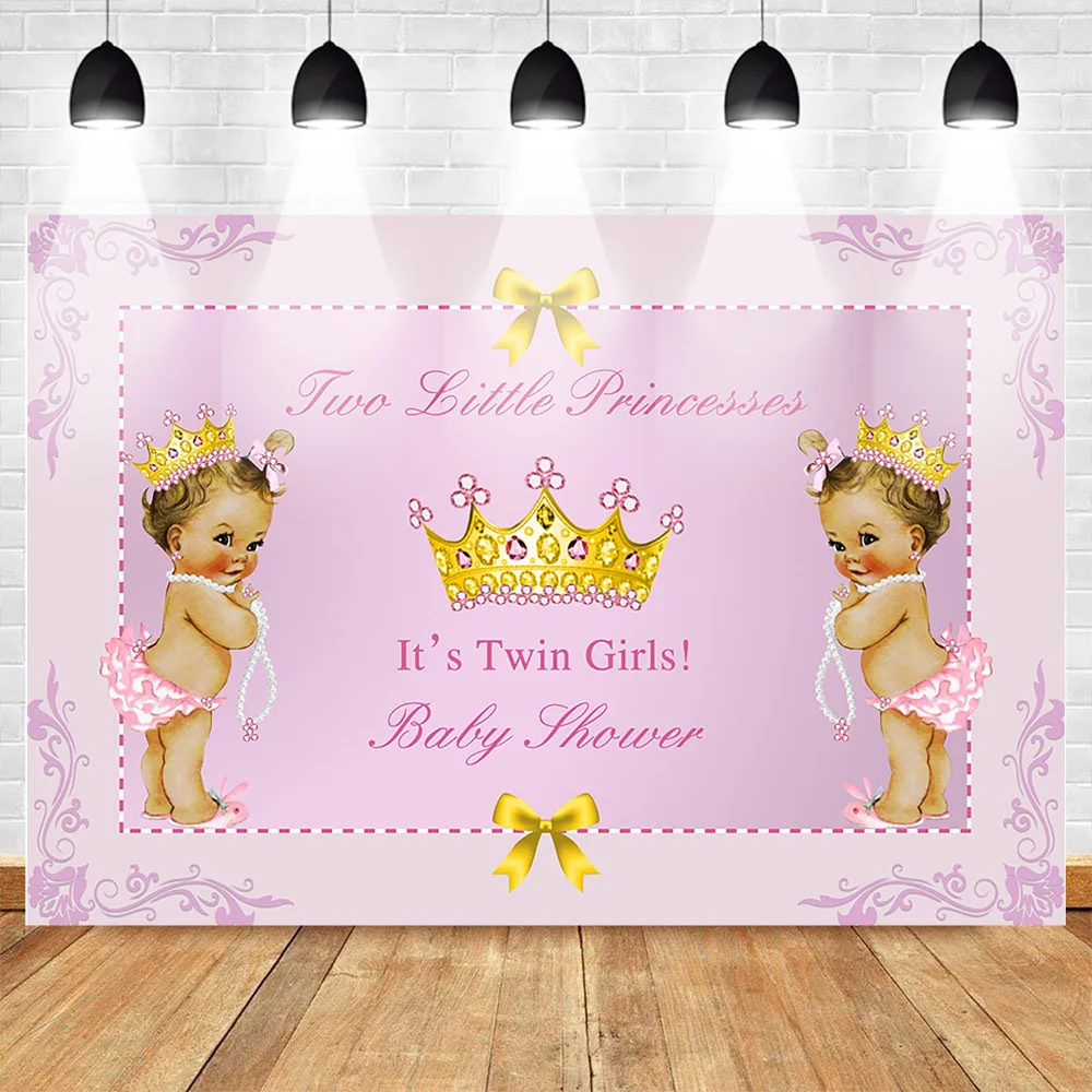 Twin Girls Themed Baby Shower Party Backdrop Gold Crown Twin Little Princess Pink Style Background Newborn Cake Table Banner
Twin Girls Themed Baby Shower Party Backdrop Gold Crown Twin Little Princess Pink Style Background Newborn Cake Table Banner