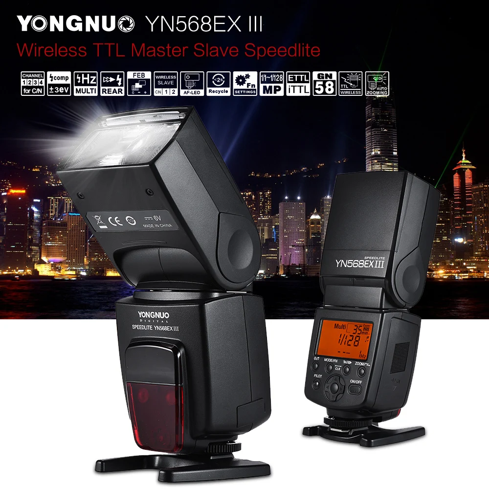 Беспроводная вспышка YONGNUO YN568EX III TTL HSS для камеры Canon 1100d 650d 600d 700d
Беспроводная вспышка YONGNUO YN568EX III TTL HSS для камеры Canon 1100d 650d 600d 700d