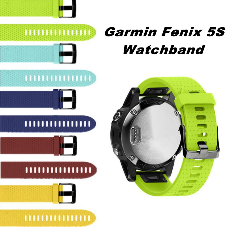 Спортивный силиконовый ремешок для Garmin Fenix 5s Band 20 мм ширина часов с быстросъемным