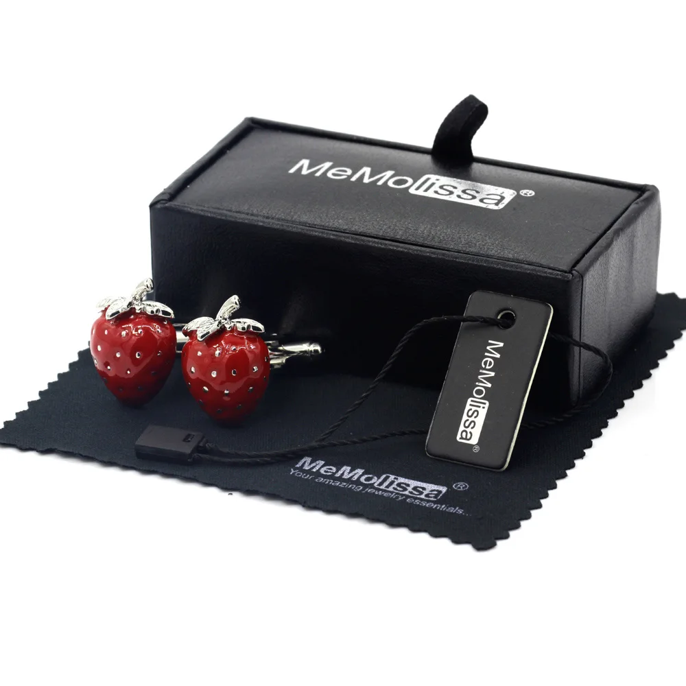 Wholesale luxury Display Box Retro Red Enamel Strawberry Cufflinks Men's Wedding Shirt Cuff Links Free Tag & Wipe Cloth
Wholesale luxury Display Box Retro Red Enamel Strawberry Cufflinks Men's Wedding Shirt Cuff Links Free Tag & Wipe Cloth
