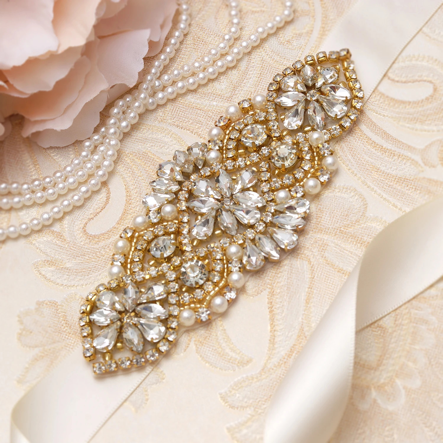 MissRDress Pearls Wedding Belt Bridal Sash Gold Crystal Hand Beaded Rhinestones Bridal Dress Belt For Wedding Accessories JK852
MissRDress Pearls Wedding Belt Bridal Sash Gold Crystal Hand Beaded Rhinestones Bridal Dress Belt For Wedding Accessories JK852